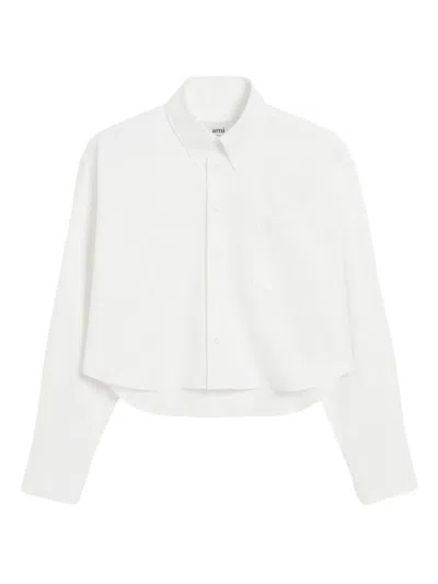 AMI ALEXANDRE MATTIUSSI AMI PARIS COTTON CROPPED SHIRT