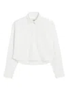 Ami Alexandre Mattiussi White Cotton Ami De Coeur Cropped Oversized Shirt White In White