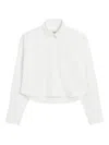 Ami Alexandre Mattiussi White Cotton Ami De Coeur Cropped Oversized Shirt White In White