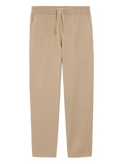 Ami Alexandre Mattiussi Ami Paris Cotton Elastic Waist Trousers In Neutral