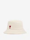 Ami Alexandre Mattiussi Ami Paris Red Adc Bucket Hat Accessories In Beige