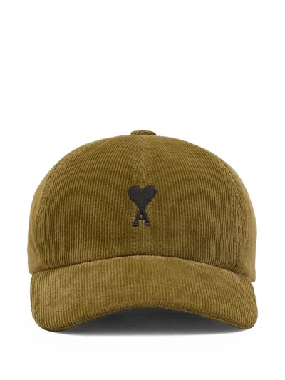 Ami Alexandre Mattiussi Ami Paris Cotton Hats In Brown