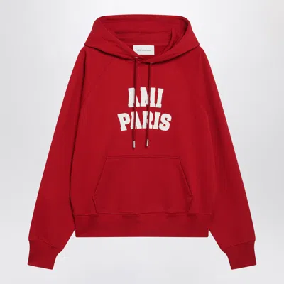 Ami Alexandre Mattiussi Ami Paris Cotton Hooded Sweatshirt With Mini Logo Detail In Multi