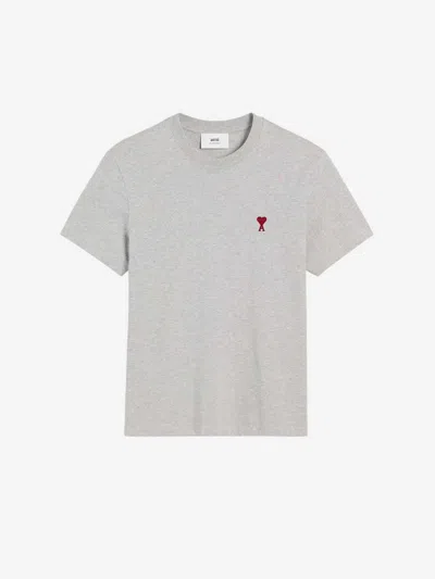 Ami Alexandre Mattiussi Ami Paris Cotton Logo T-shirt In Light Grey