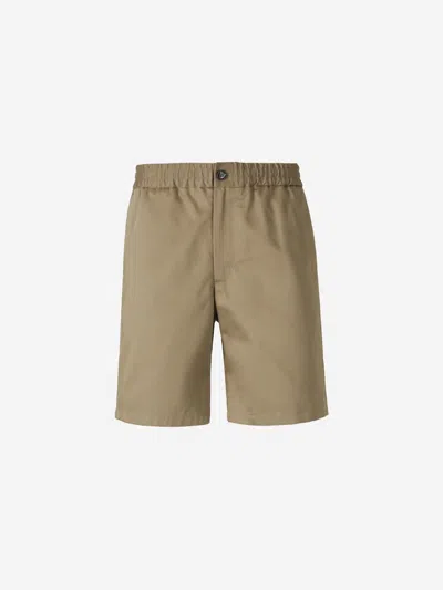 AMI ALEXANDRE MATTIUSSI AMI PARIS COTTON SATIN BERMUDA SHORTS