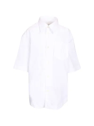 Ami Alexandre Mattiussi Ami Paris Cotton Short Sleeve Shirt In White