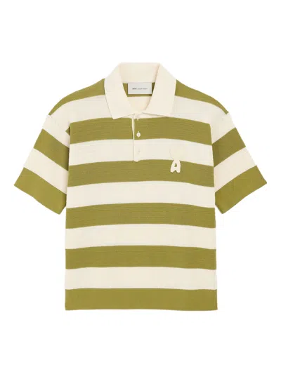Ami Alexandre Mattiussi Ami Paris Cotton Short Sleeves Polo Adc In Animal Print