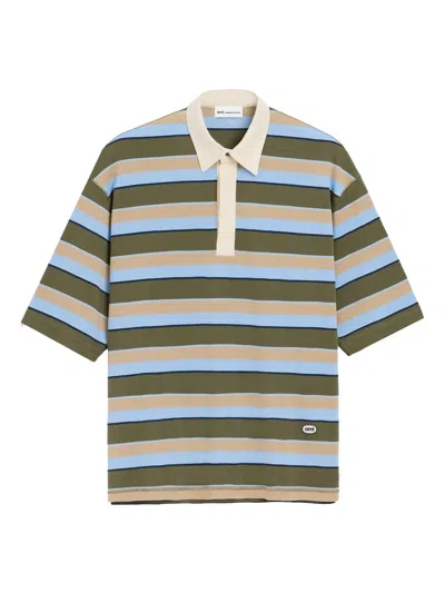 Ami Alexandre Mattiussi Ami Paris Cotton Striped Polo Shirt In Multi