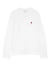 Ami Alexandre Mattiussi Ami Paris Ami De Coeur Logo Embroidered Long-sleeved T-shirt In Blue