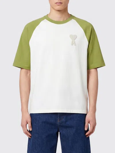 Ami Alexandre Mattiussi Ami Paris Cotton T-shirt In Sand
