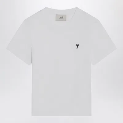 Ami Alexandre Mattiussi Ami Paris Cotton T-shirt With Mini Ami De Coeur Heart Motif In White