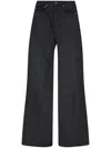 Ami Alexandre Mattiussi Ami Wide Leg Cotton Trousers With Front Pockets In Black
