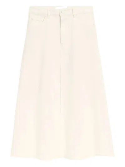 Ami Alexandre Mattiussi Ami Paris Cream Cotton Long Skirt In Multi