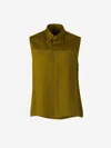 Ami Alexandre Mattiussi Ami Paris Crepe Button Blouse In Green