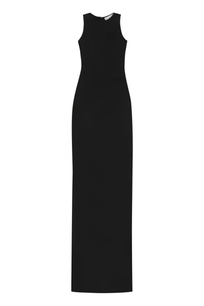 Ami Alexandre Mattiussi Ami Paris Crepe Dress In Black