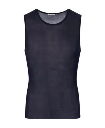 Ami Alexandre Mattiussi Ami Paris Crewneck Knitted Tank Top In Black