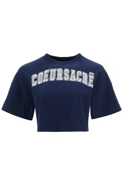 Ami Alexandre Mattiussi Alexandre Mattiussi Logo-print Cropped T-shirt In Navy