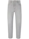 Ami Alexandre Mattiussi Cropped Tapered Jeans Grey In Gray