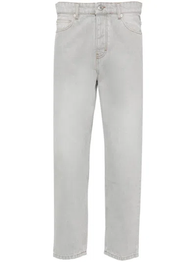 Ami Alexandre Mattiussi Cropped Tapered Jeans In Gris Javel