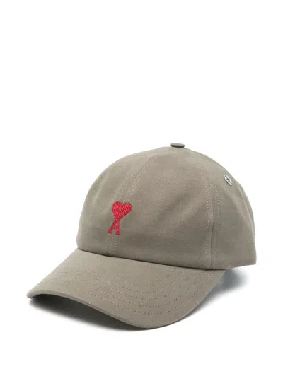 Ami Alexandre Mattiussi Ami Paris De Coeur Baseball Cap In Gris Fume