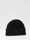 Ami Alexandre Mattiussi Ami Paris Ami De Coeur Black Wool Hat Men In Black