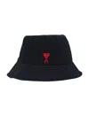Ami Alexandre Mattiussi Ami Paris De Coeur Embroidery Bucket Hat In Black