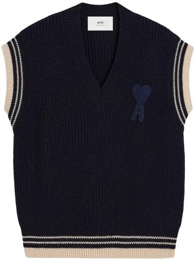 AMI ALEXANDRE MATTIUSSI AMI PARIS DE COEUR KNITTED VEST