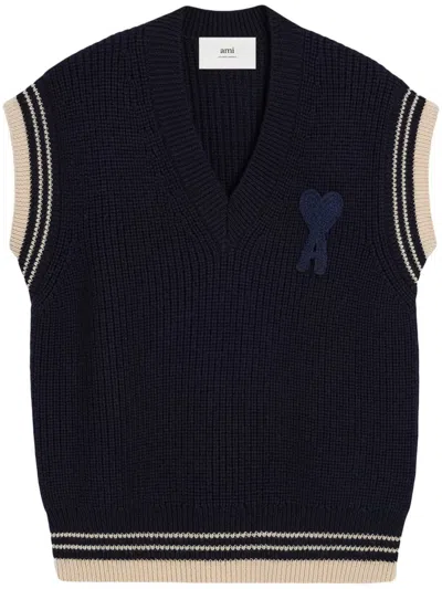AMI ALEXANDRE MATTIUSSI AMI PARIS DE COEUR KNITTED VEST