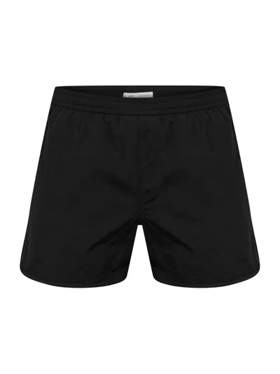 Ami Alexandre Mattiussi Ami Paris De Coeur Logo Plaque Swim Shorts In Black