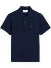 Ami Alexandre Mattiussi Ami De Coeur Short-sleeved Polo T-shirt In Blue