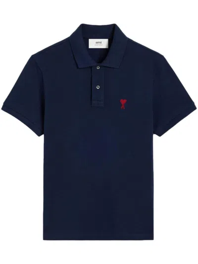 Ami Alexandre Mattiussi Ami De Coeur Short-sleeved Polo T-shirt In Animal Print