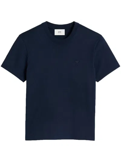 Ami Alexandre Mattiussi Ami Paris De Coeur T-shirt In Bleu Nuit