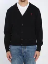 Ami Alexandre Mattiussi Ami Classic V-neck Cardigan With Button-down Front In Black
