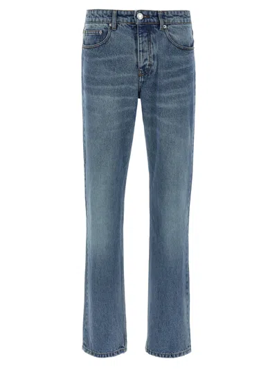 Ami Alexandre Mattiussi Ami Paris Delavé Cotton Denim Jeans In Blue