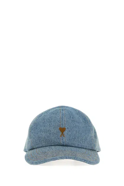 Ami Alexandre Mattiussi Ami Paris Denim Baseball Cap In Burgundy