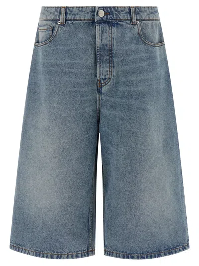 Ami Alexandre Mattiussi Large Fit Bermuda Shorts 14 Bleu Used In Blue