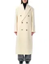 Ami Alexandre Mattiussi Ami Paris Ami Paris Wool Double-breasted Long Coat In Nude