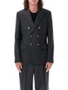 Ami Alexandre Mattiussi Grey Double-breasted Jacket With Peak Revers In Wool Man In Dk Grey