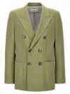 Ami Alexandre Mattiussi Front Double-breasted Tailored Jacket In Green