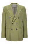 Ami Alexandre Mattiussi Front Double-breasted Tailored Jacket In Green
