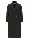Ami Alexandre Mattiussi Ami Paris Anthracite Grey Double-breasted Wool Coat Men In Gray