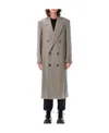 Ami Alexandre Mattiussi Ami Paris Double Breast Long Coat In Gray