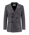 Ami Alexandre Mattiussi Ami Paris Double Breasted Tailored Blazer In Black