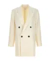 Ami Alexandre Mattiussi Ami Paris Double Breasted Tailored Blazer In Nude