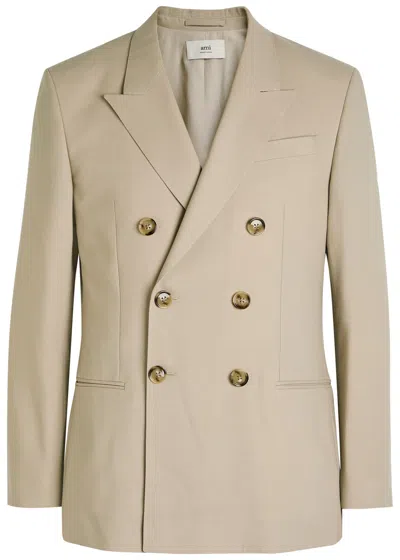 Ami Alexandre Mattiussi Ami Paris Double-breasted Wool Blazer In White