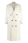 Ami Alexandre Mattiussi Double-breasted Wool Coat In Panna