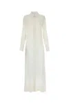 Ami Alexandre Mattiussi Ami Paris Chalk Crepe Shirt Dress In White