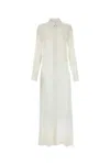 Ami Alexandre Mattiussi Ami Paris Chalk Crepe Shirt Dress In Gray