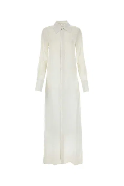 Ami Alexandre Mattiussi Ami Paris Long-sleeved Shirt Dress In White