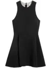 Ami Alexandre Mattiussi Sleeveless Virgin-wool Minidress In Black/chalk